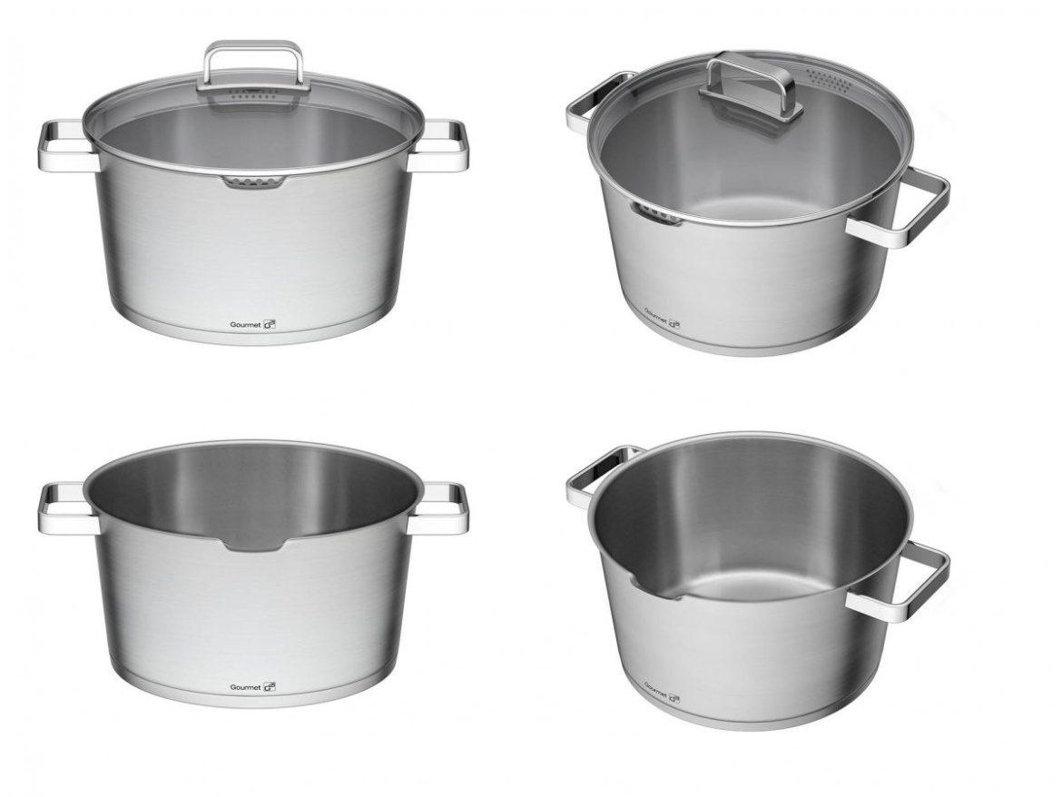 G21 Hrnec  Gourmet Magic s cedníkem 28 cm s poklicí nerez