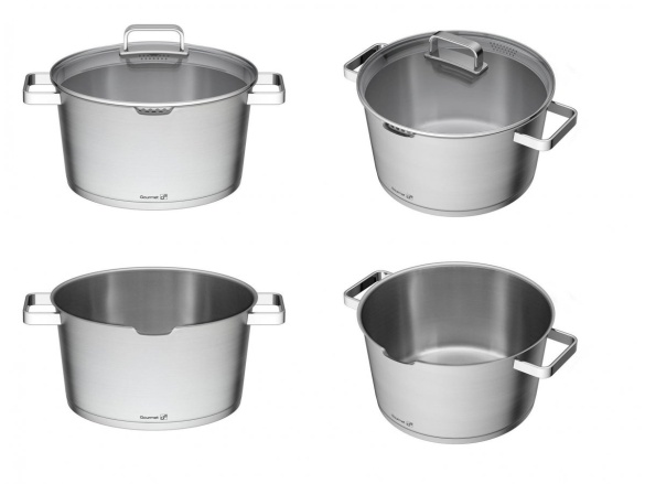 G21 Hrnec  Gourmet Magic s cedníkem 28 cm s poklicí nerez