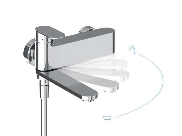 Ravak CR II 022.20BL Vanová nástěnná baterie bez sprchového setu, černá