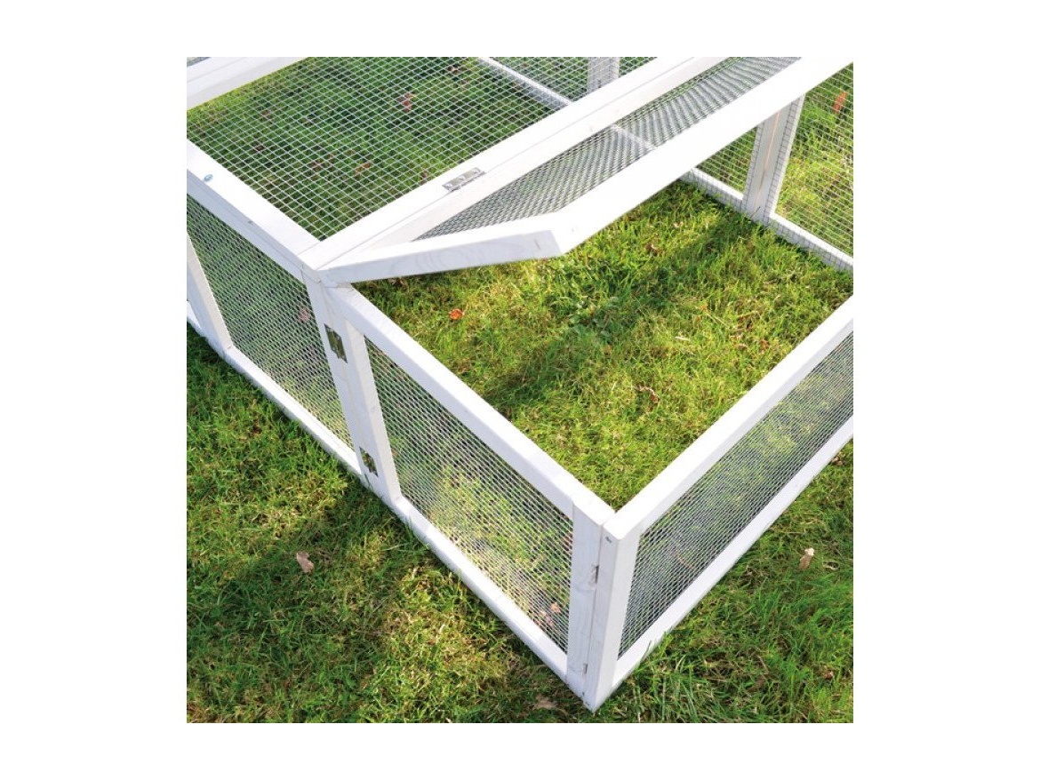 Scobax Dřevěný výběh pro králíky - bílý