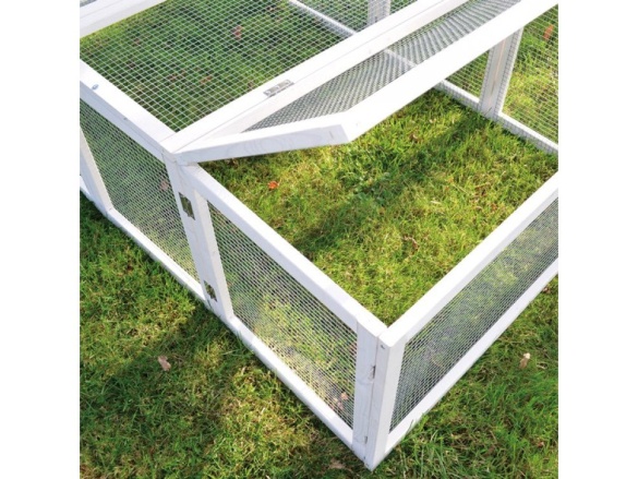 Scobax Dřevěný výběh pro králíky - bílý