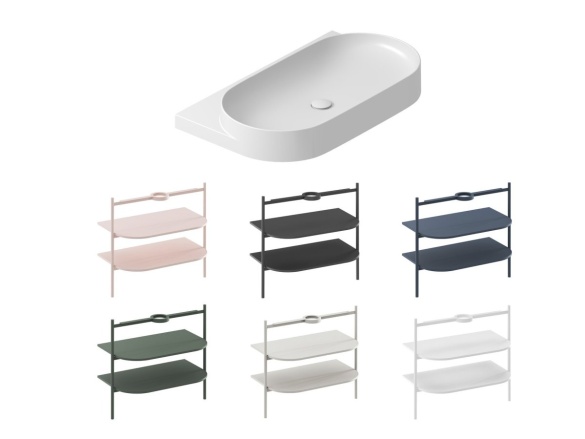 Ravak Umyvadlo Yard 80, s otvorem pro baterii, bez přepadu, černá matná