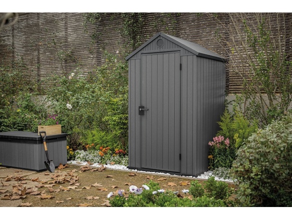Plastový zahradní domek Keter Darwin 4 x 4 šedý, s podlahou