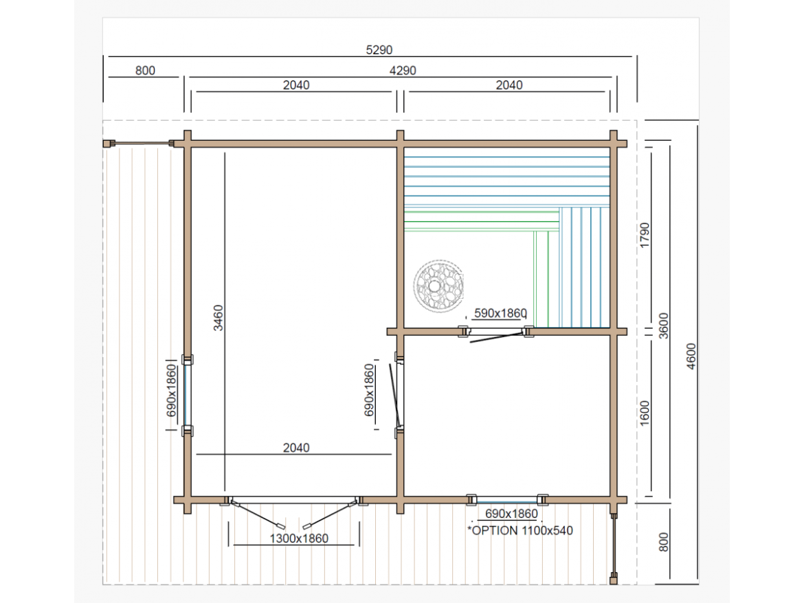 Sauna Tuindeco Puolanka 40