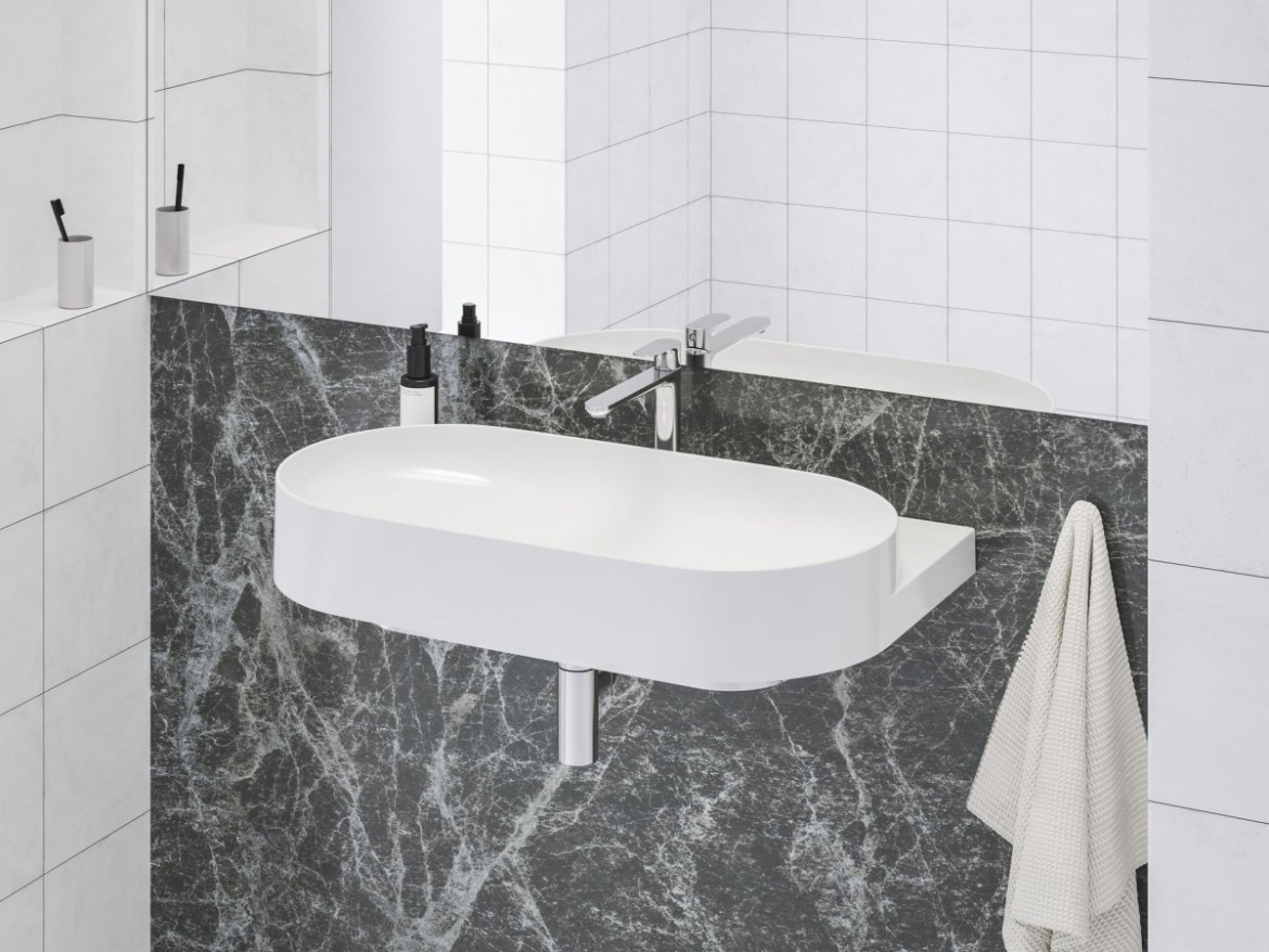 Ravak EL 014.10WV Umyvadlová stojánková baterie 220 mm bez výpusti, White Velvet