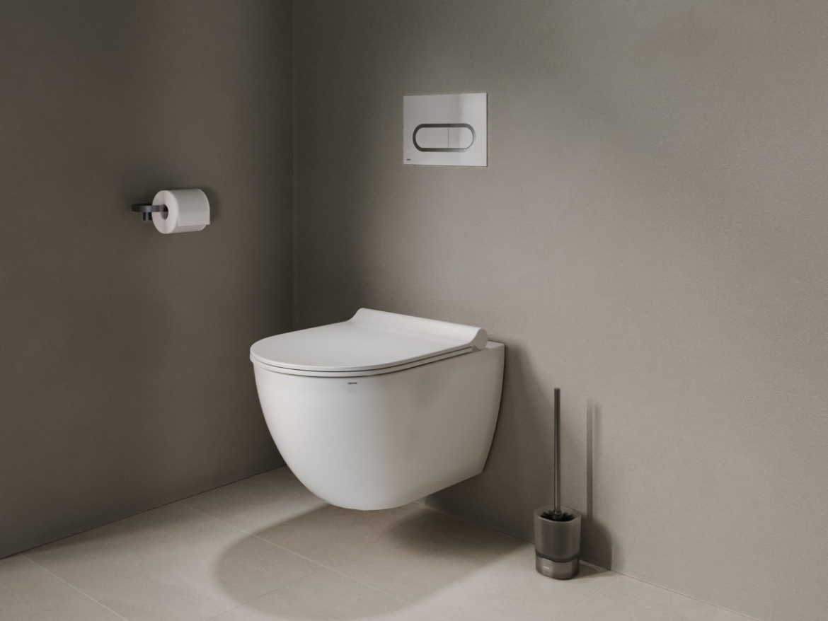 Ravak CR II 411.20GB WC štětka s nádobkou, grafit kartáčovaný