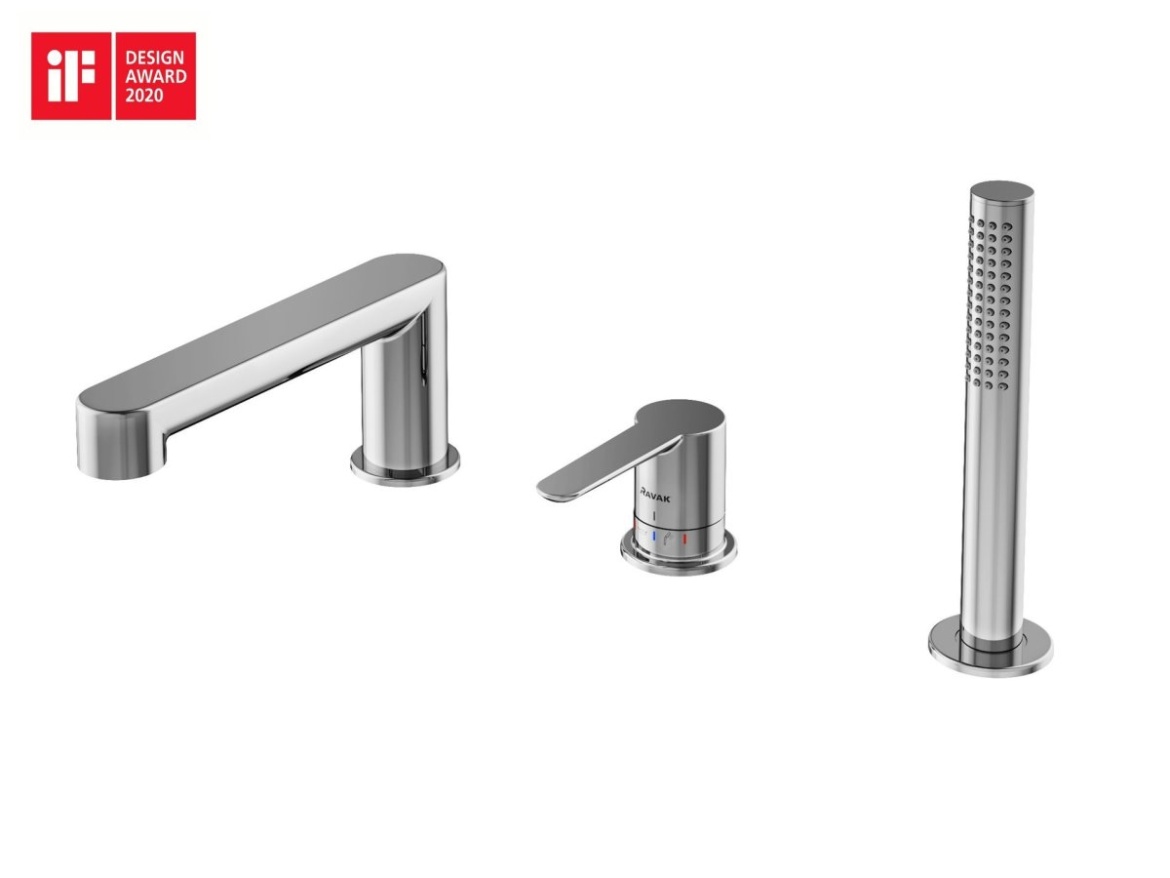 Ravak PU 026.00CR Vaňová 3-otvorová batéria na okraj vane so sprchovým setom, chróm