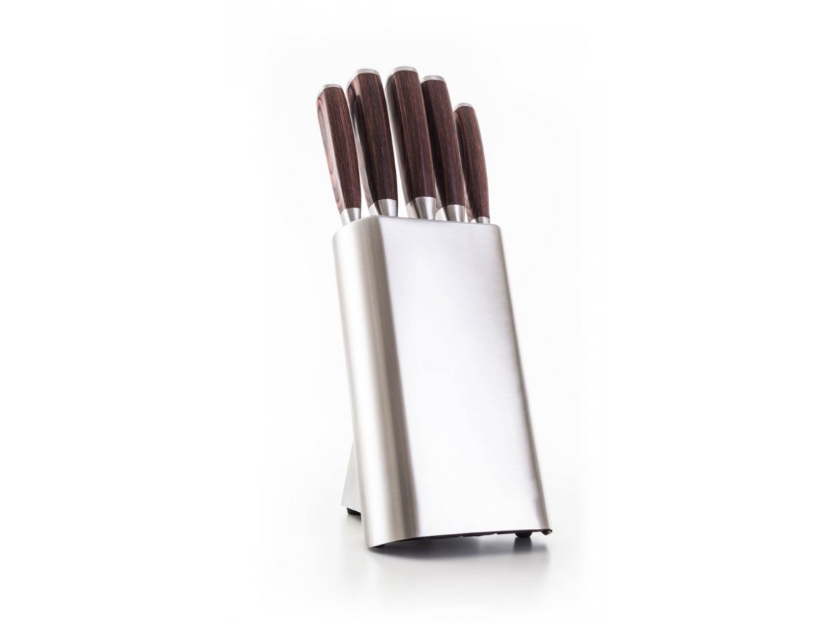 G21 Sada nožů  Gourmet Steely 5 ks + nerez blok