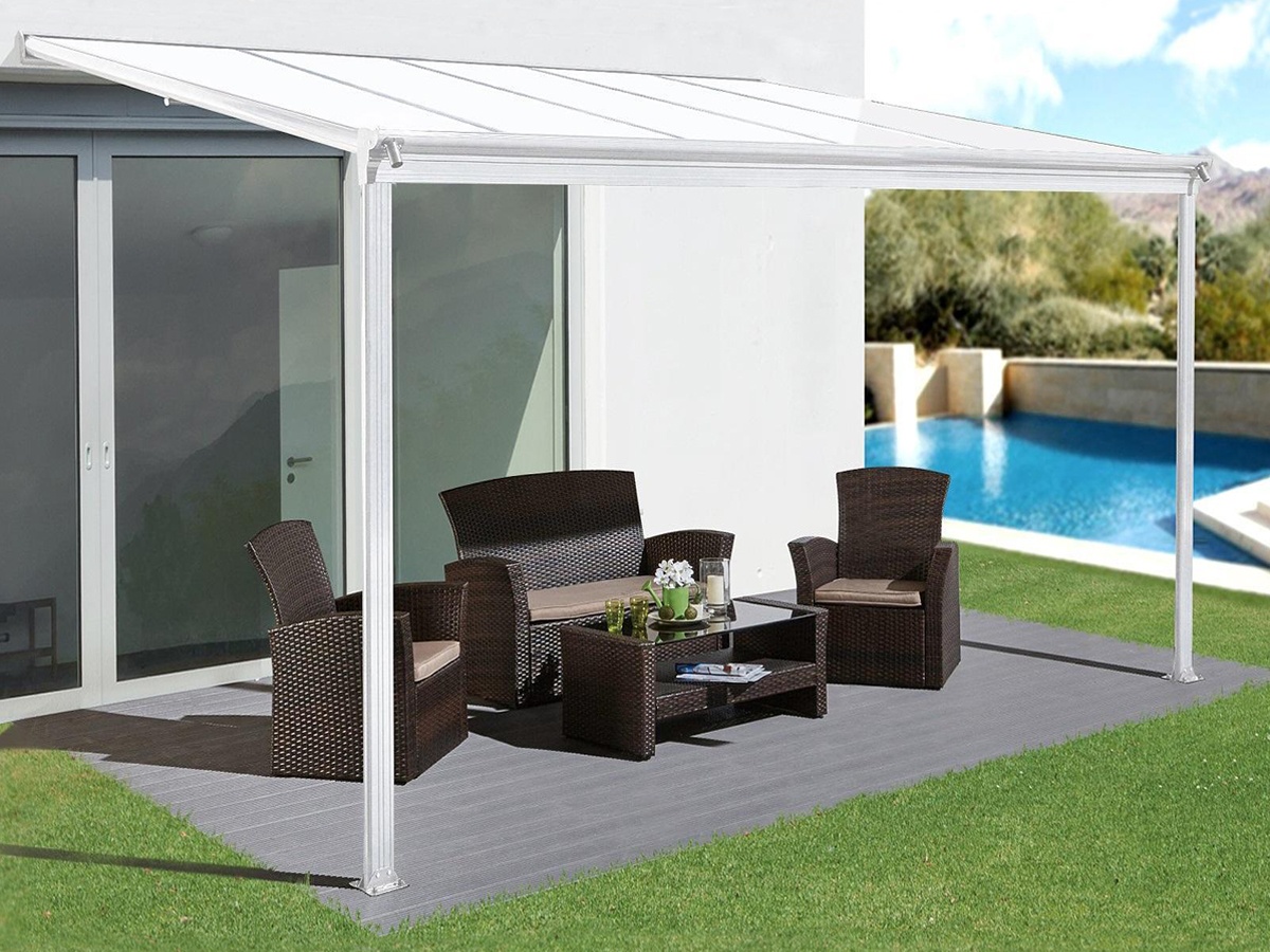 Hliníková pergola + čirý PC Lanit Plast Wall