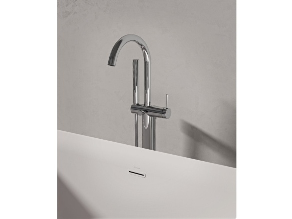 Ravak FM 082.20BL.RB07A Vanová baterie do podlahy bez tělesa, se sprchovým setem, černá