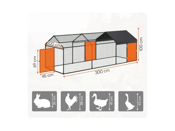 Scobax Kovový výběh - venkovní klec 3x1x1 m