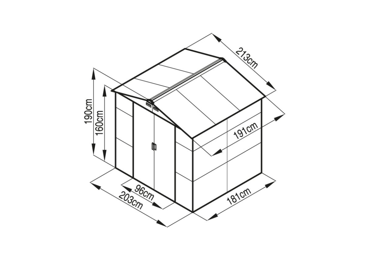 G21 Zahradní domek  GAH 407 - 213 x 191 cm, antracitový