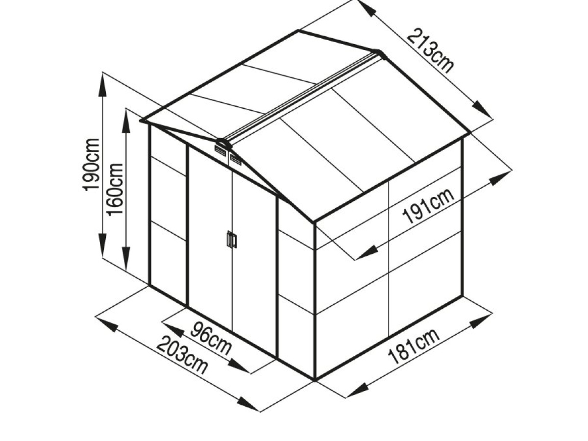 G21 Zahradní domek  GAH 407 - 213 x 191 cm, antracitový