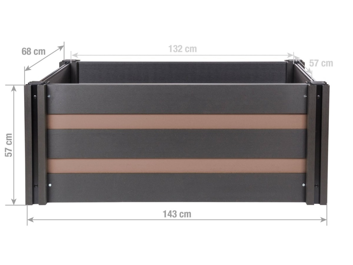 G21 Vyvýšený záhon  Crop Duo 143 x 68 x 57, WPC, Ořech