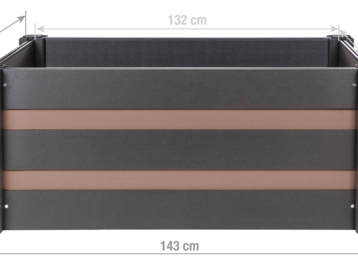 G21 Vyvýšený záhon  Crop Duo 143 x 68 x 57, WPC, Ořech