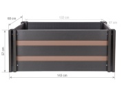 G21 Vyvýšený záhon  Crop Duo 143 x 68 x 57, WPC, Ořech