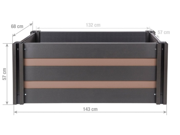 G21 Vyvýšený záhon  Crop Duo 143 x 68 x 57, WPC, Ořech