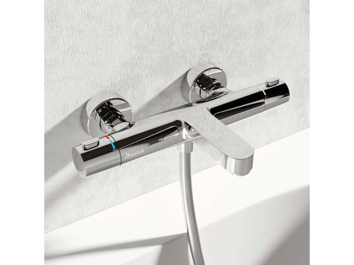 Ravak TE 023.00CR Termostatická vanová nástěnná baterie bez sprchového setu, chrom