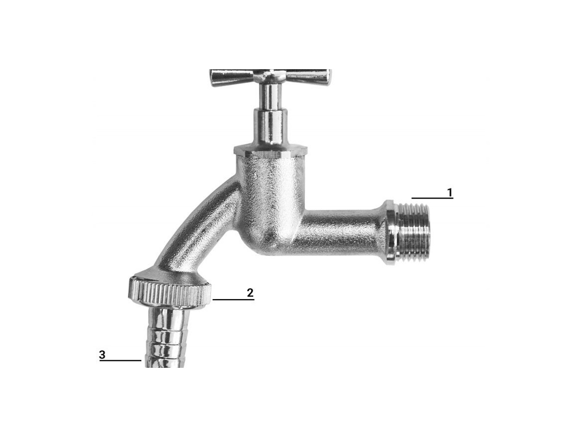 Bradas Zahradní vodovodní kohout 1/2" mosaz poniklovaná