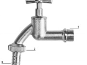 Bradas Zahradní vodovodní kohout 1/2" mosaz poniklovaná