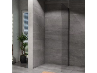 Sprchové kúty – Lansanit Sprchová stěna Alvaro 1000 mm, sklo čiré, profil černý, LAN05031