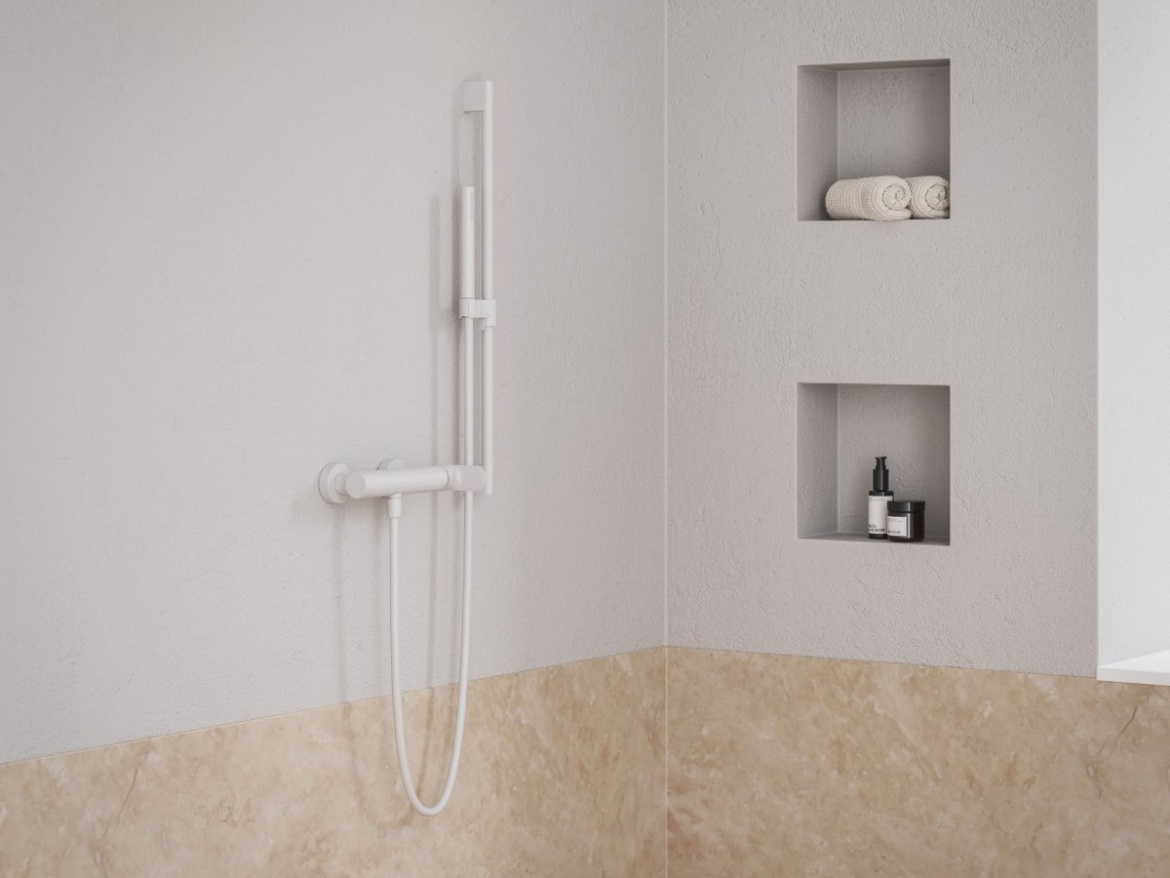 Ravak EL 032.10WV Sprchová nástěnná baterie bez sprchového setu, White Velvet