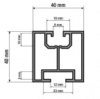 G21 Hliníkový profil  40x40 mm pro kladívkový šroub a spec. kámen, 6 m
