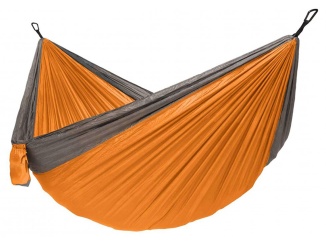 Houpací sítě a křesla –  Hojdacia sieť pre dvoch Camping + Slap strap oranžová
