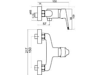 Novaservis –  Novaservis Sprchová baterie TITANIA IRIS, 150 mm, chrom, nástěnná, bez příslušenství,  94461/1,0