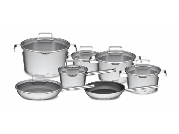 G21 Sada nádobí  Gourmet Magic s cedníkem, 13 dílů, nerez