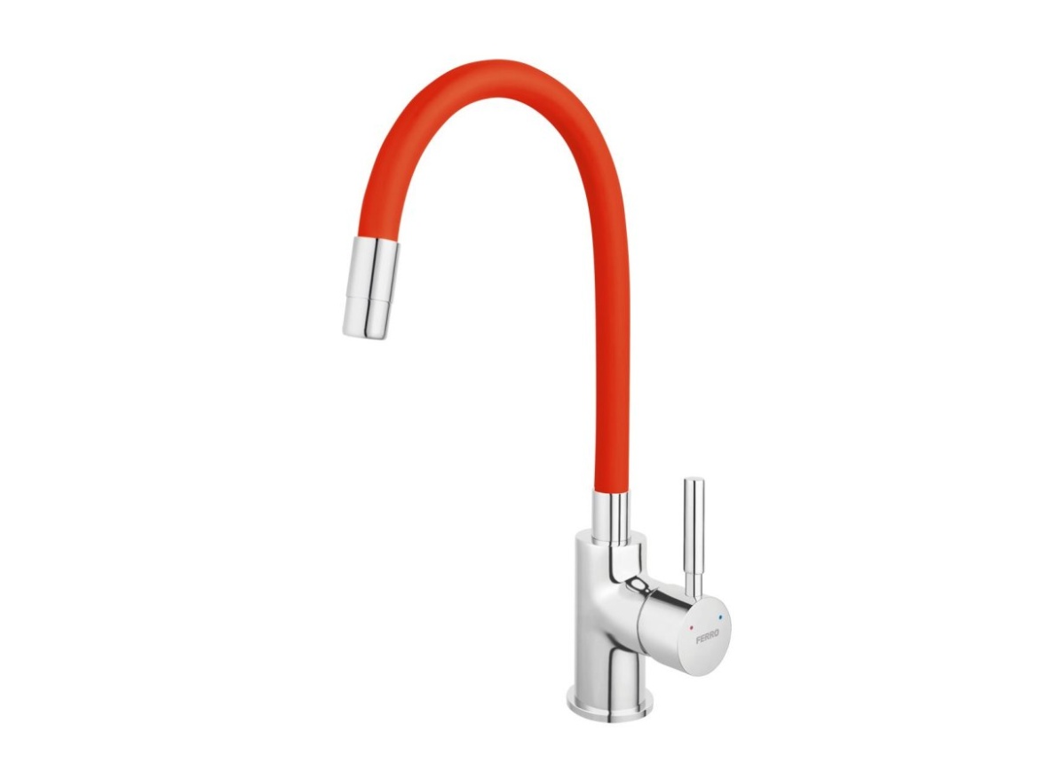 Novaservis Dřezová baterie Ferro, červená-chrom, stojánková,  70710,0CV