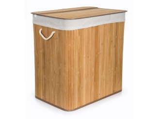 Vybavení domácnosti –  G21 Koš na prádlo  150 l s rozdělovači, bambusový s bílým košem