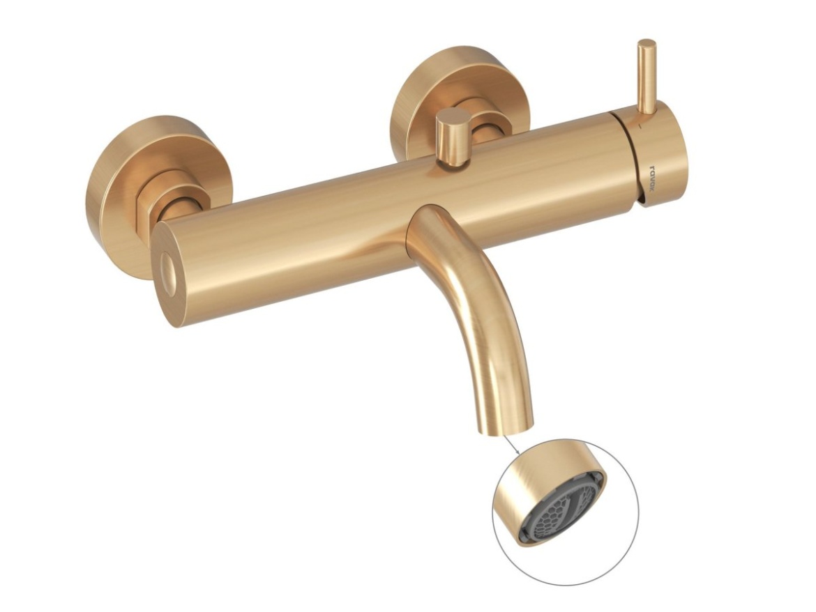 Ravak ES 022.60RGB Vaňová nástenná batéria bez sprchového setu, Rose Gold Brushed