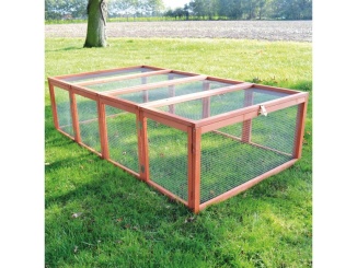 Výbehy –  Scobax Dřevěný výběh pro králíky - hnědý