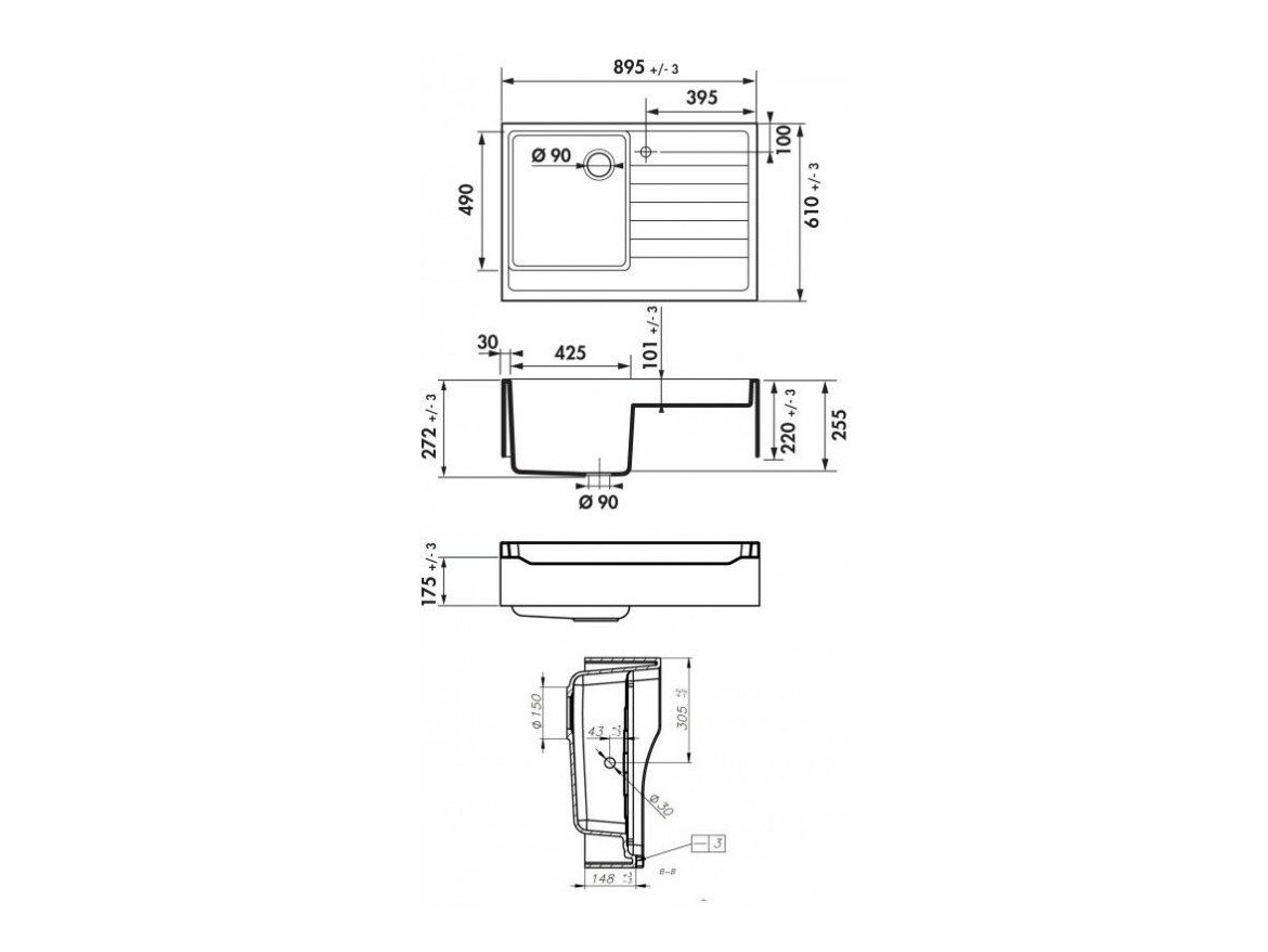 Kuchyňské dřezy Luisina Chambord Francois 895.0