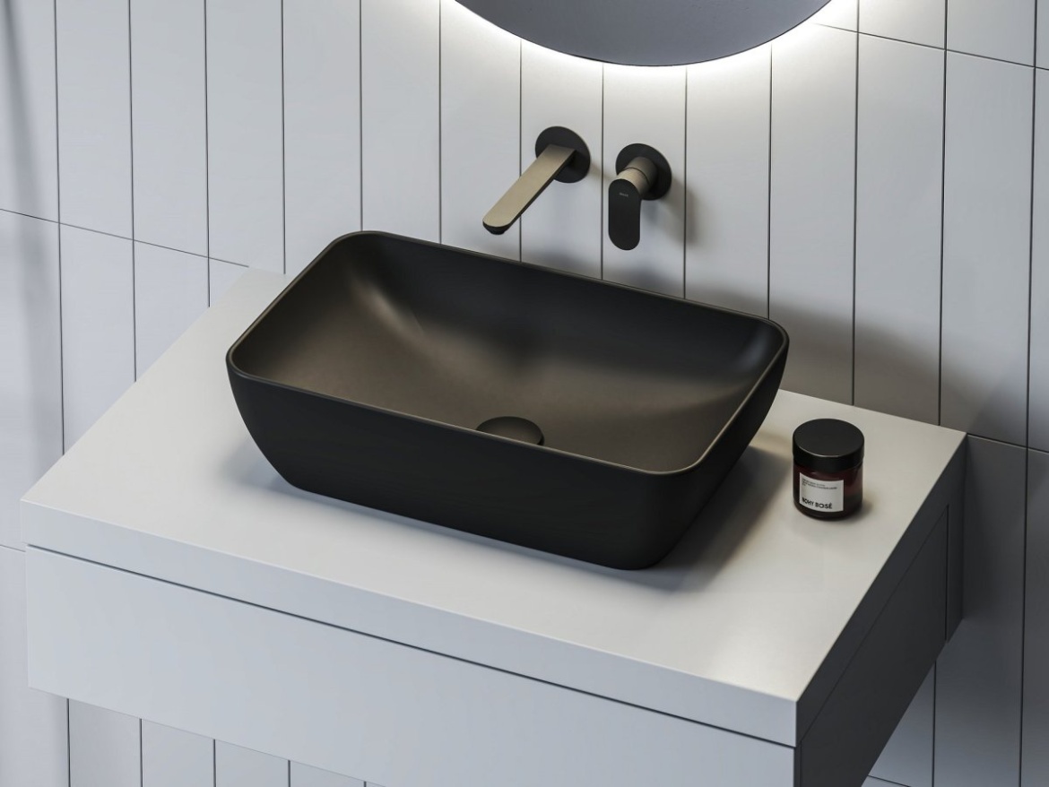 Ravak Umývadlo Uni Slim R 50, bez otvoru pre batériu, bez prepadu, biela matná