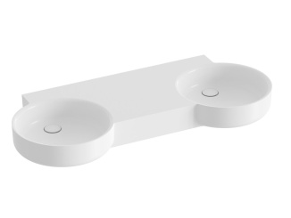 Nástenná –  Ravak Dvojumývadlo ARC 120, bez otvorů pre baterie, bez prepadu