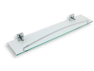 Doplňky –  Novaservis Polička rovná Metalia 12 se zábradlím, sklo/chrom, , 0253,0