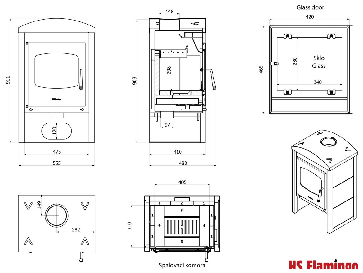 Kandalló kályha NARVIK Grey