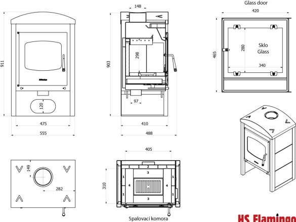 Kandalló kályha NARVIK Grey