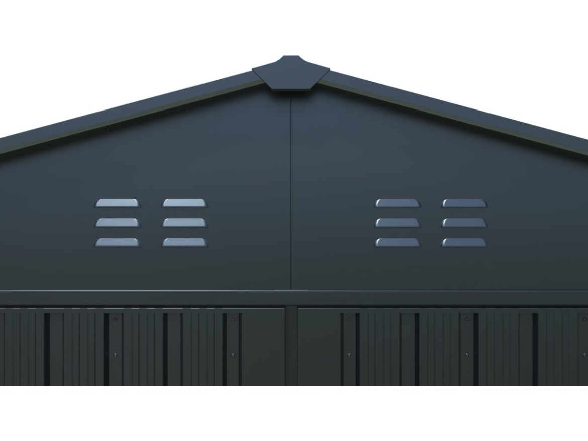 Kovová garáž 3 x 6 m se sedlovou střechou Antracit Riwall PRO RMCG 20x10 Anthracite