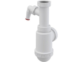 Technická sanita –  Alcadrain Dřezový sifon A443P bez výpusti G 6/4", odpad 40/50 mm, s přípojkou,  A443P-DN50/40