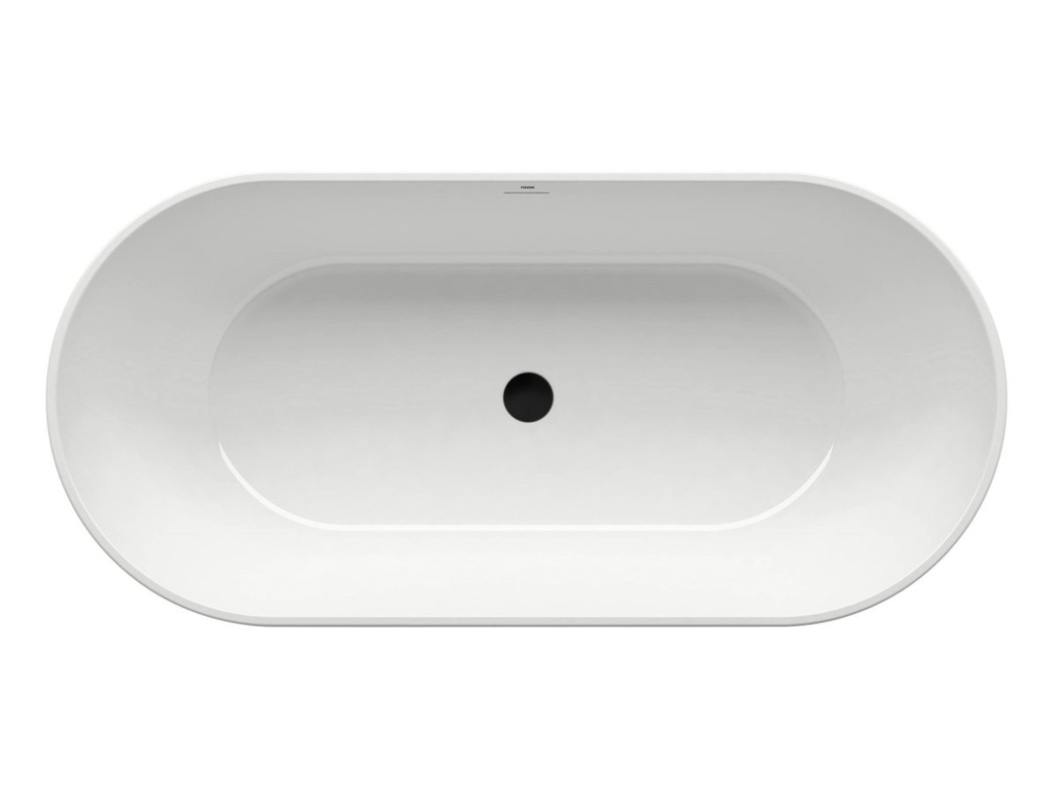 Ravak Vaňa Freedom O 169x80, voľne stojaca, biela, krytka odtoku biela/čierna/chróm