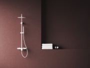 Ravak SG 098.10WHM Sprchový sloup netermostatický, posuvný, se sprchovým setem, bílá matná