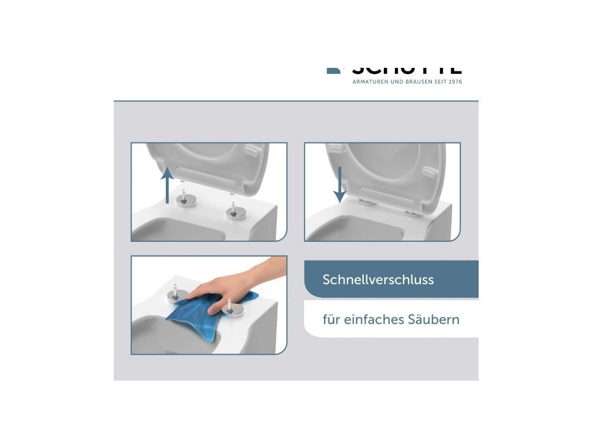 WC sedátka, záchodová prkna Schütte WHITE WAVE | Duroplast HG, Soft Close