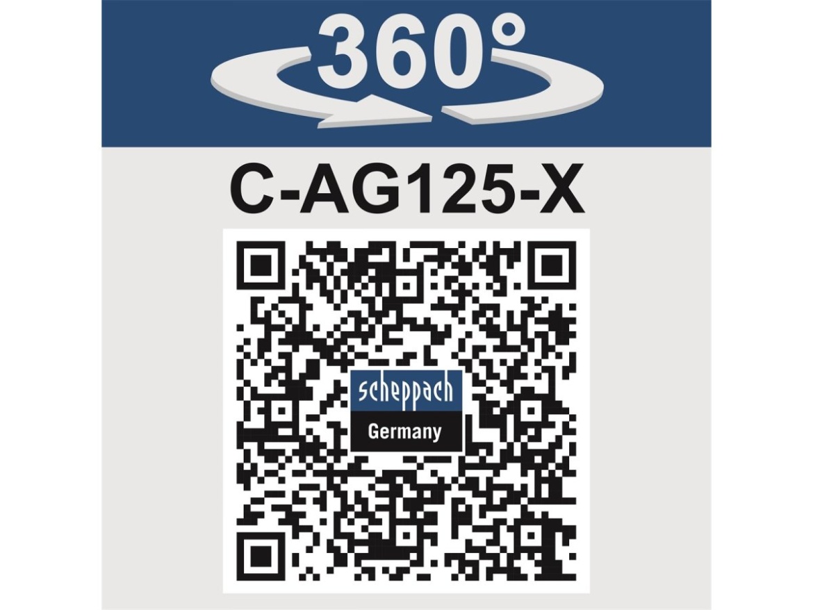 Aku 20 V IXES úhlová bruska (bez baterie a nabíječky) Scheppach C-AG125-X