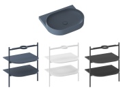 Ravak Umyvadlo Yard 60, s otvorem pro baterii, bez přepadu, Grey Green