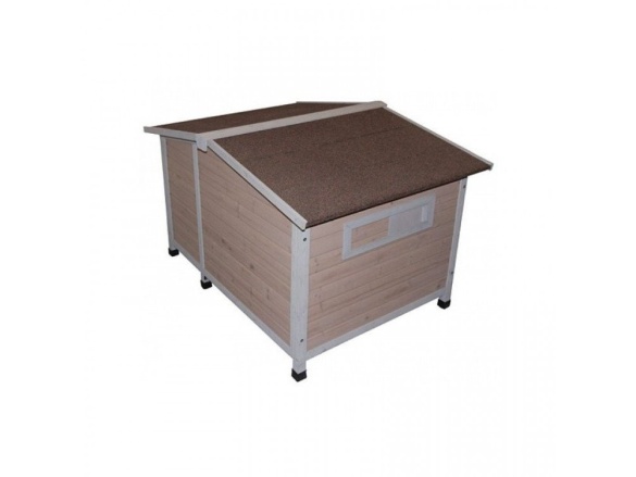 Scobax Bouda pro psa OVERVIEW, dřevěná s průhlednou stěnou, 134 x 92 x 82 cm
