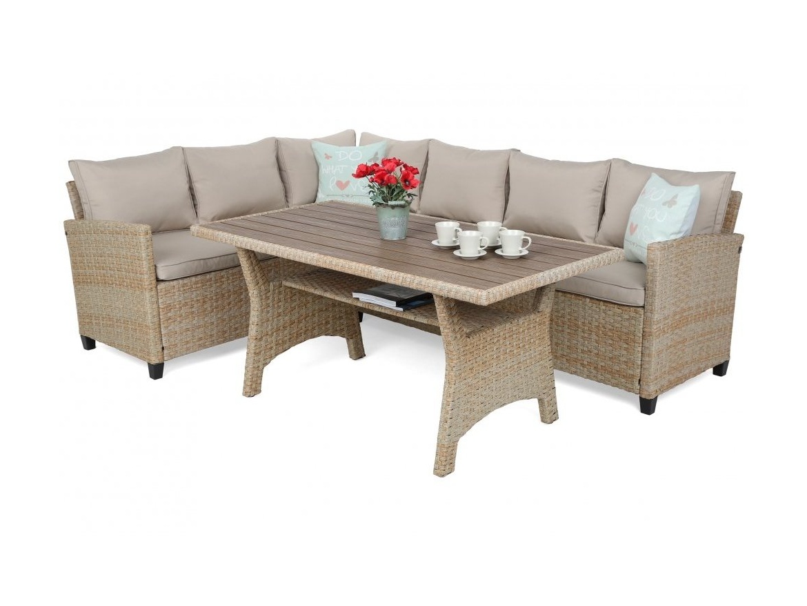 VespaGarden Rohová sedací souprava z technoratanu Lagos Beige