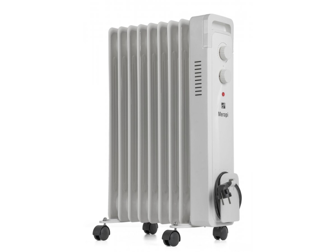 G21 Olejový radiátor  Merapi bílý, 9 žeber, 2000 W